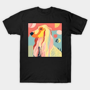 Afghan Hound in 80's T-Shirt